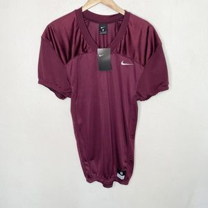 New Nike Practice Training‎ Football Maroon Jersey White Swoosh Mens Small